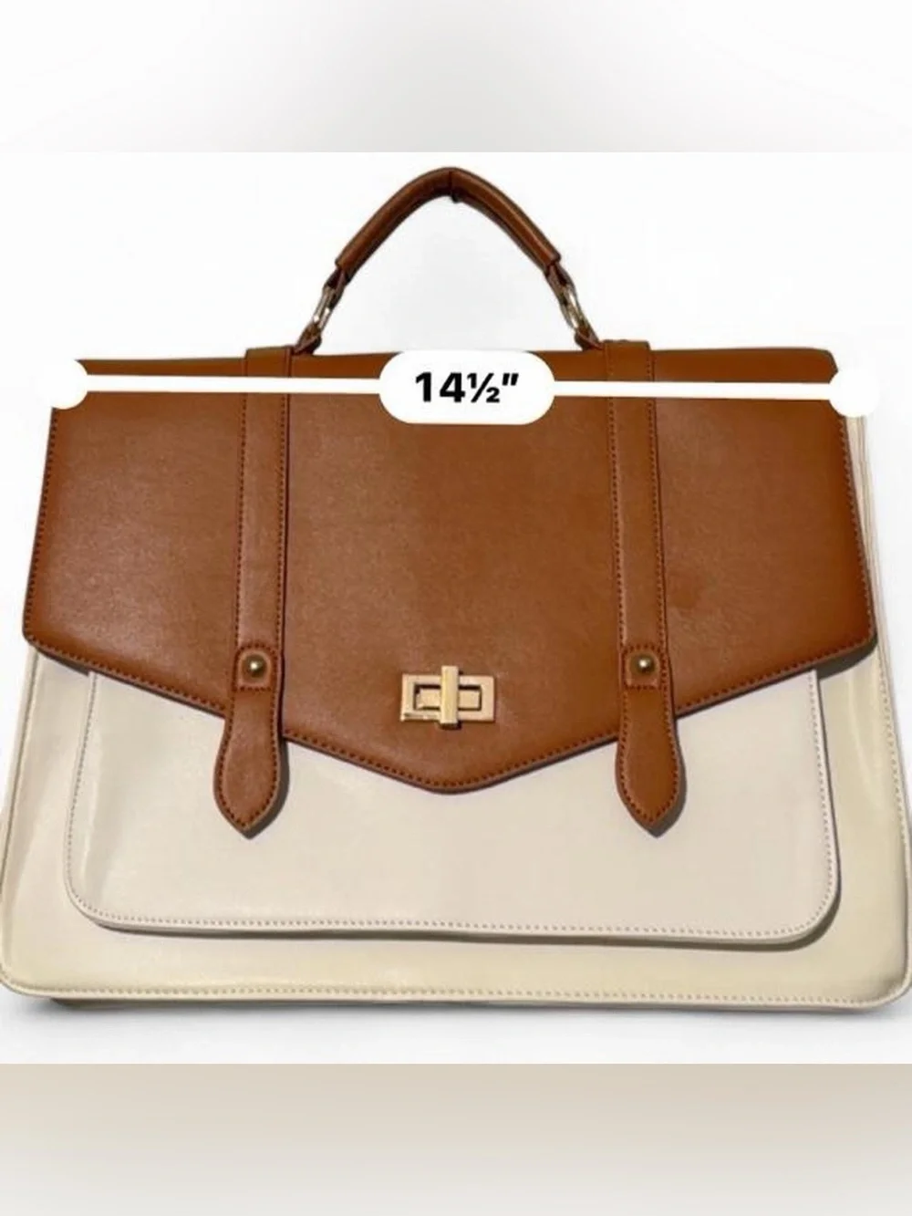 Two-Tone Brown and Cream Women’s laptop bag